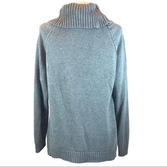 Pria sz L gray cowl neck long sleeve pullover long sleeve midweight knit sweater - Picture 3 of 11